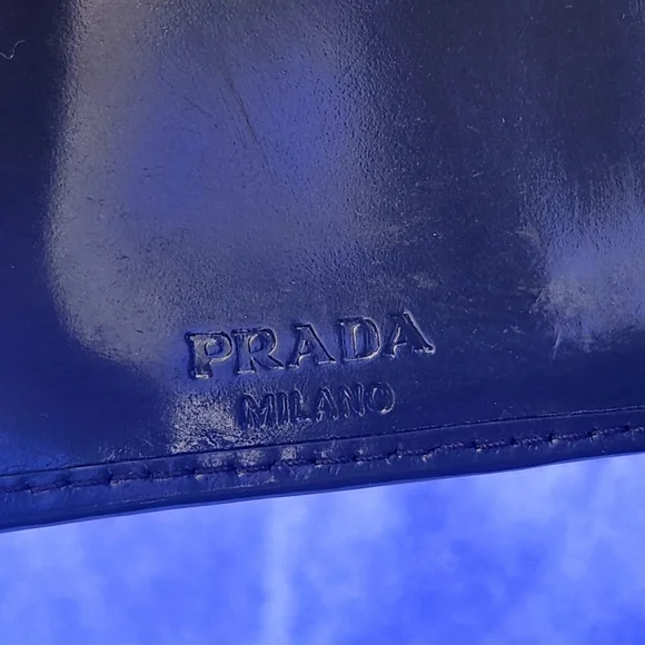 Prada Vintage Slate Gray Patent Leather Envelope Wallet - Picture 11 of 14